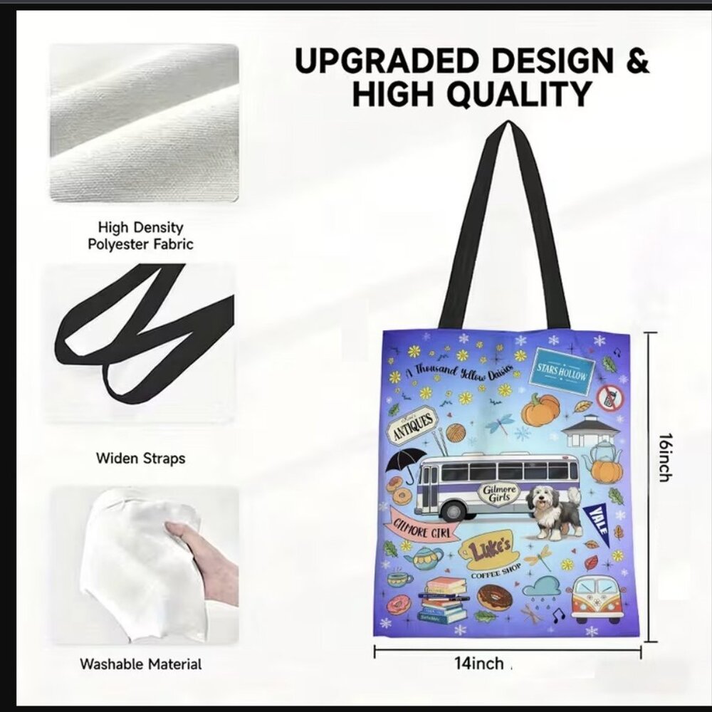 Gilmore Girls Tote Bag with Multicolor Design - Picture 4 of 7